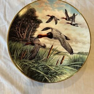 Decorative Plate with Flying Ducks